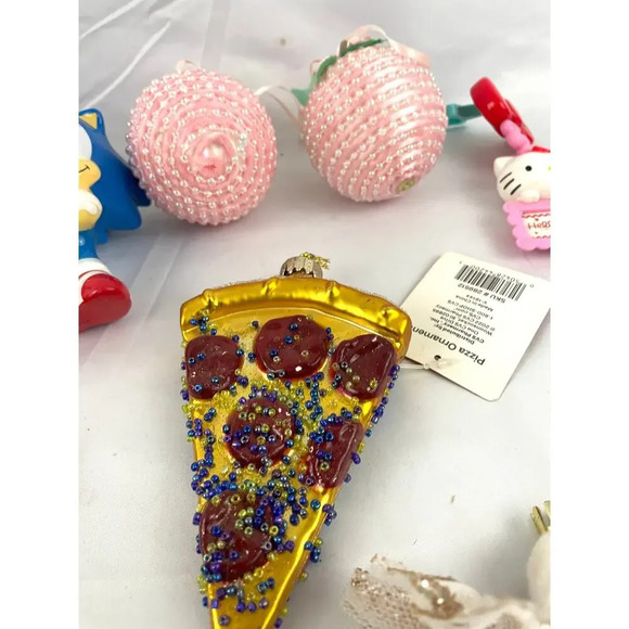 21x Holiday Ornaments Christmas Food Pizza Sonic Heart Cupcake Assorted Hanging - Picture 5 of 16